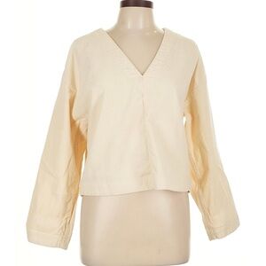 Madewell Cream V-Neck Blouse